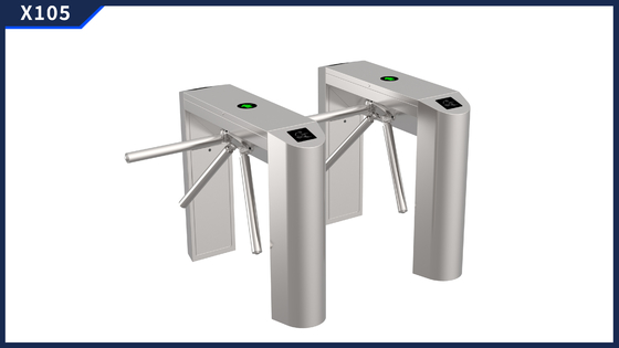 Semi-Automatic SUS 304 Stainless Steel Hairline Tripod Turnstile Gate với chiều rộng quá trình ≤550mm và 60kg Capacity