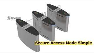 Xem B608 Flap Barrier Turnstile Thẻ ID Mã vạch Kiểm soát truy cập an toàn Bản demo cổng quay